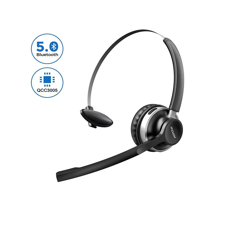 

2022 Mpow HC3 Bluetooth 5,0 наушники с двойным шумоподавлением Микрофон прозрачная Беспроводная и Проводная гарнитура для ПК ноутбука звонков