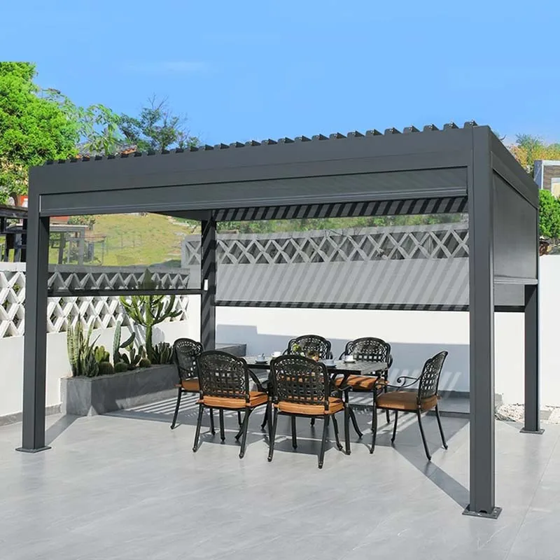1OEM Service Outdoor Pergola Waterproof Louver Roof System Garden Bioclimatic Aluminium Pergola