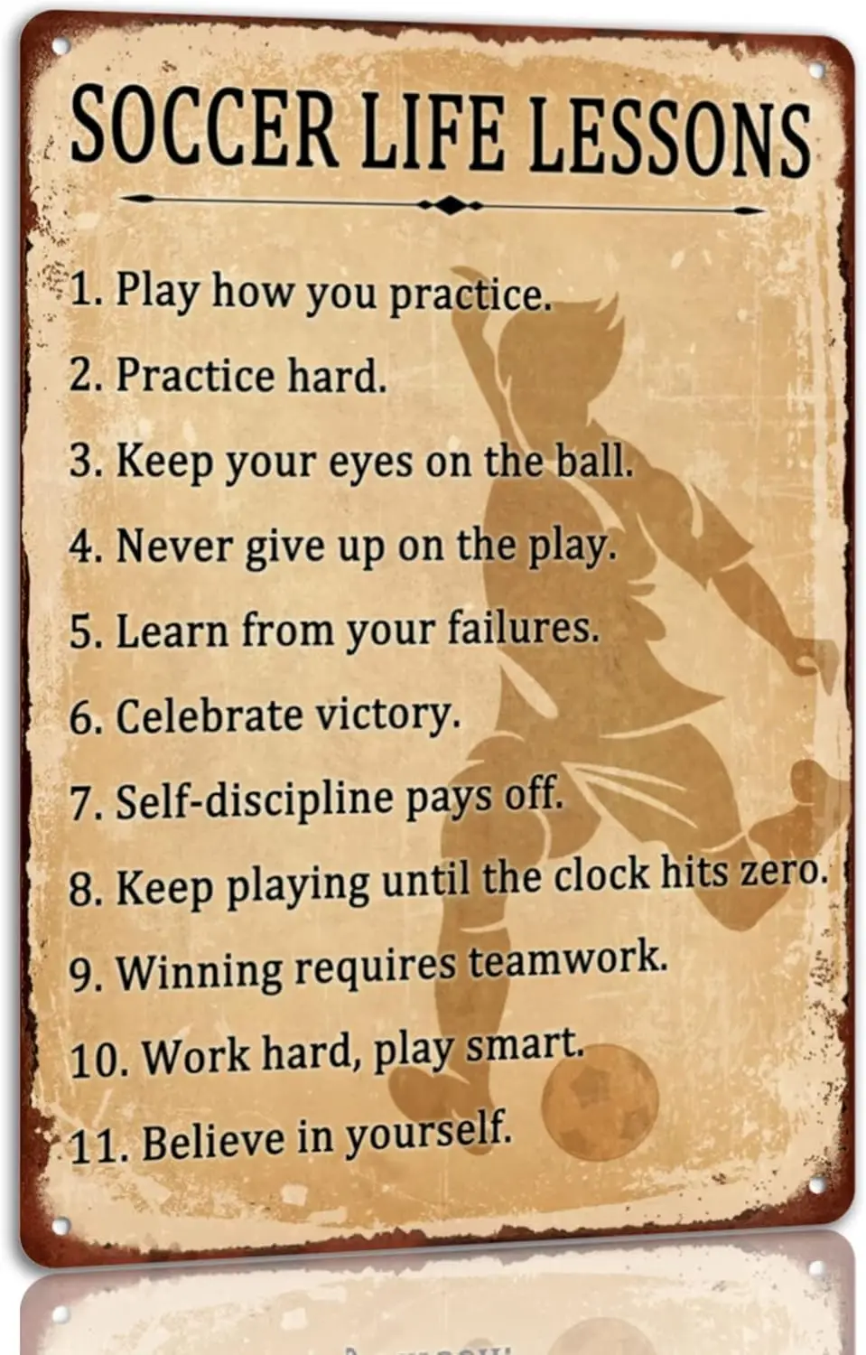 Soccer Lfe Lessons Tn Sgn Vntage Metal Sgns Sport Настенный декор для бара гаража спальни 8x12 nch