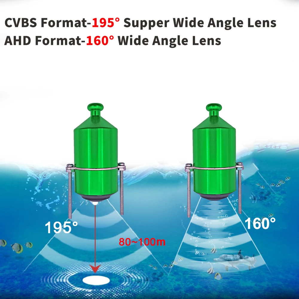 1080P Fish Finder Camera For Fishing Underwater Camera Dark Night Vision Camera CVBS/AHD 80-100m Depth Water Fish Finder Device 2