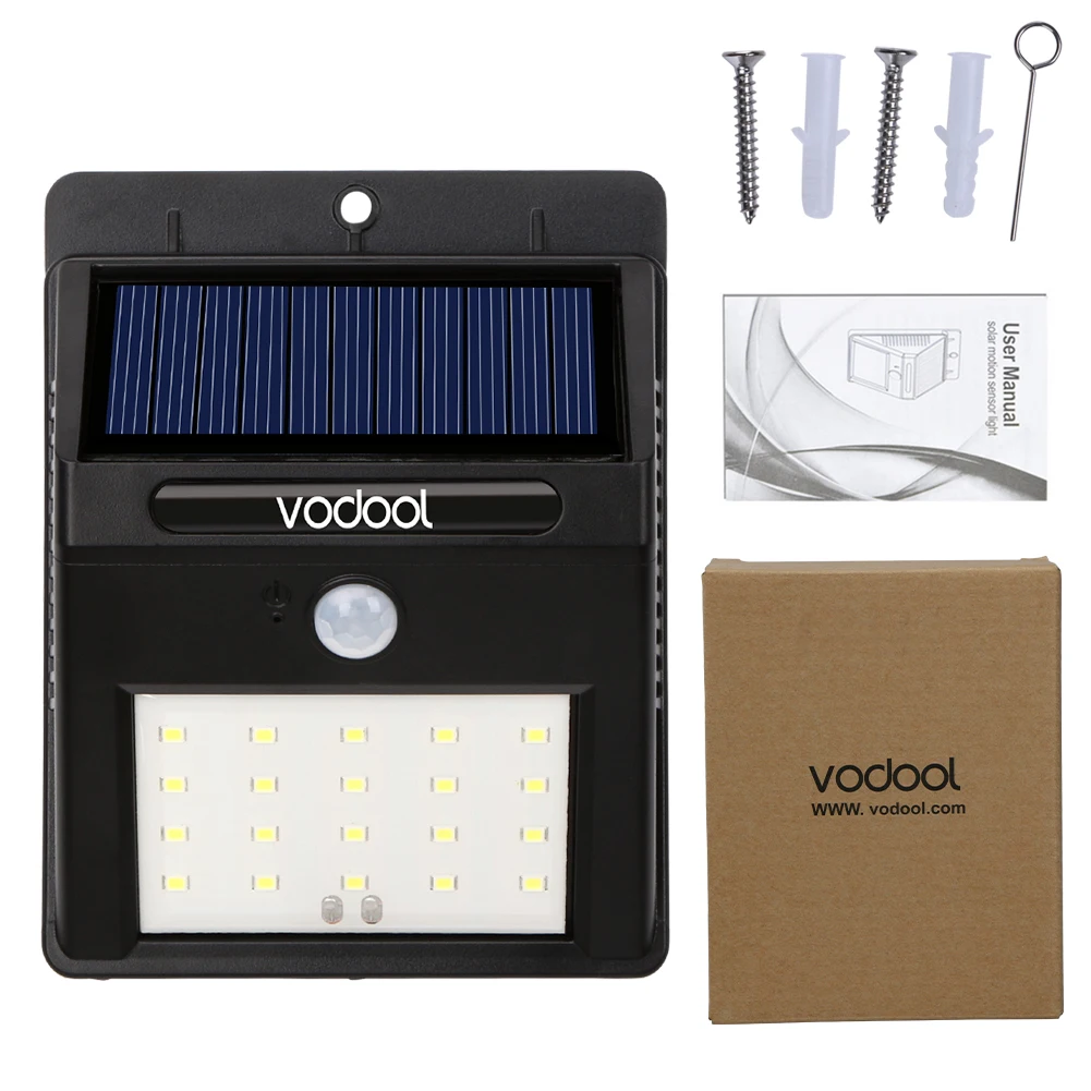 

Solar Lamp 20 LED Lights Solar Sense Light Infrared Sensors Wall Lamp with IP65 Waterproof Grade Suitable for Corridor