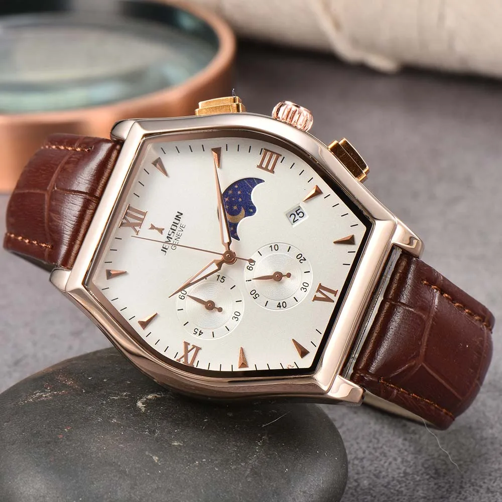 

Часы мужские автоматические, брендовые многофункциональные, с хронографом, отображением даты и фазы Луны, в стиле ААА