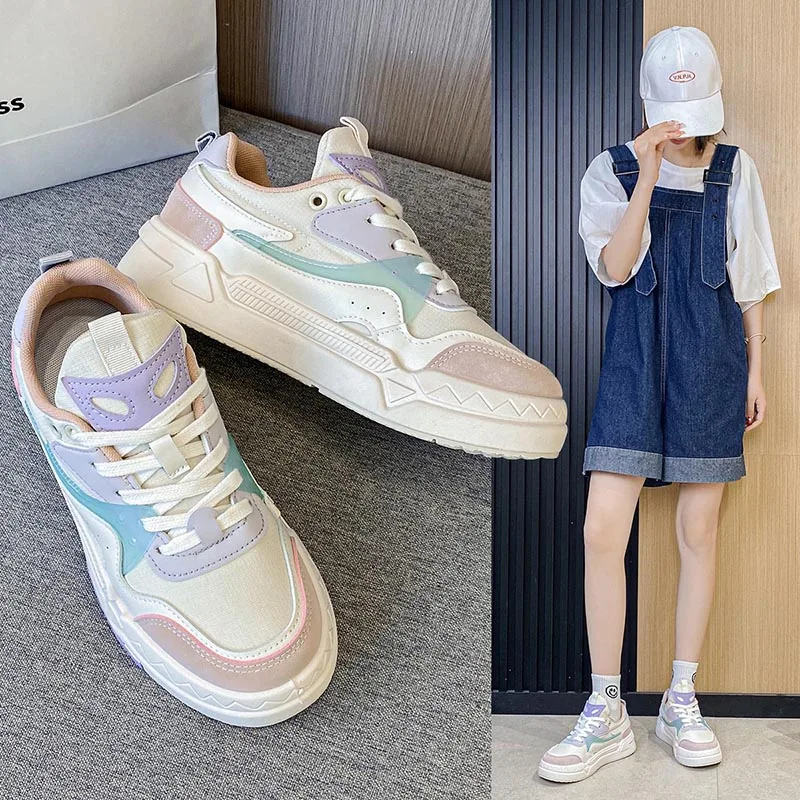 

【HUOOU&HAIOU】New Women's Color Matching All-Match Casual Sneakers