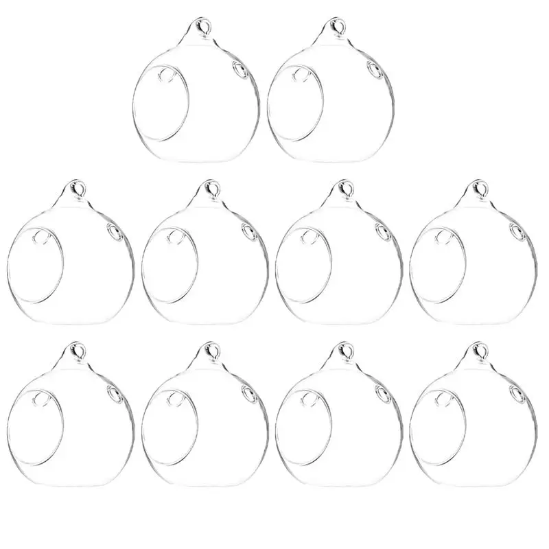 

10Pcs Hanging Glass Candle Holder Simple Candle Stand Tea Light Candle Holder