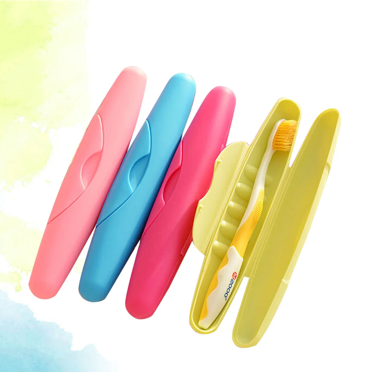 

4pcs Plastic Tube Case Portable Candy Color Water-proof Storage Case (Mixed Color)