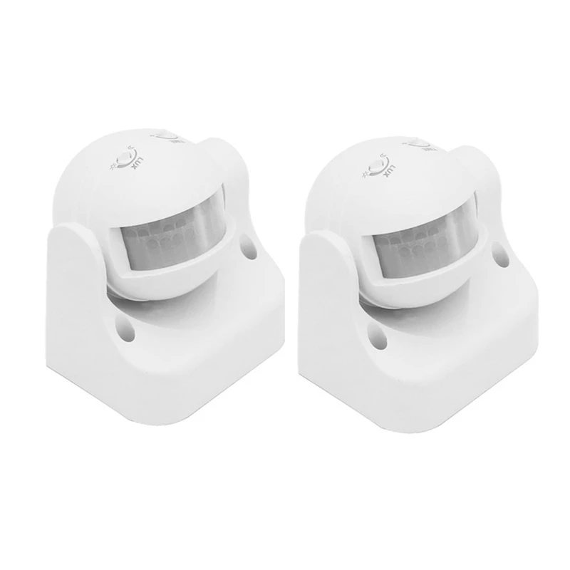 

2Pcs 180° Degree Outdoor PIR Infrared Motion Sensor AC 220V-240V Detector Movement Switch Max 12M 50Hz 3-2000LUX