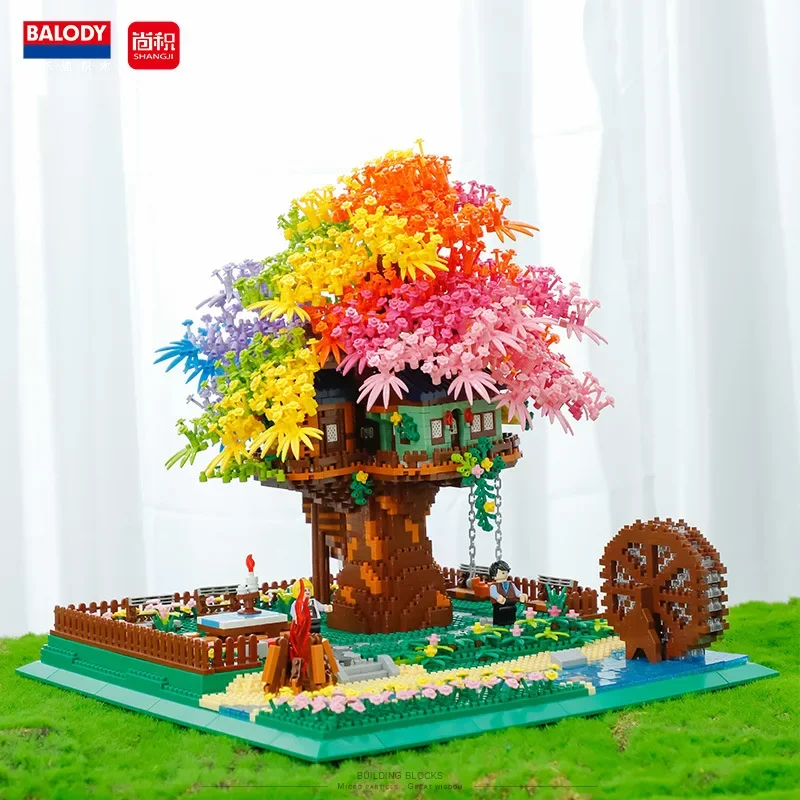 Balody Радужный дом на дереве алмазные строительные блоки вид улицу сделай сам