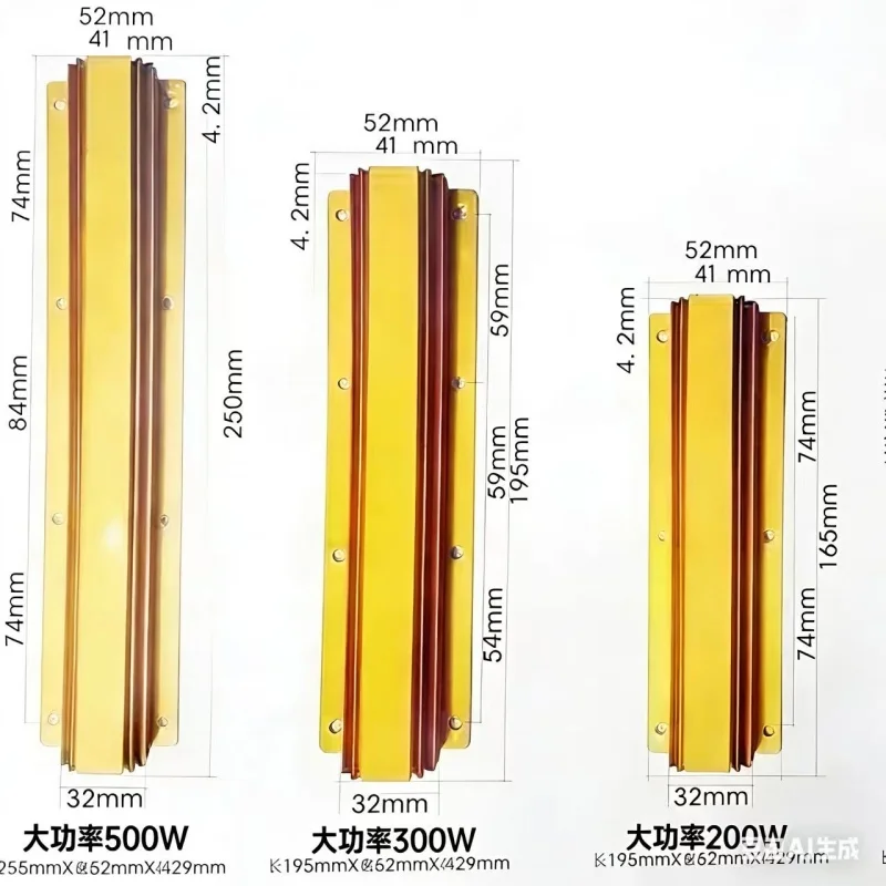 Фото RX24 100% НОВЫЙ 200W 300W 500W Резистор в золотом алюминиевом корпусе 0.1 ~ 10K 0.15 0.2 0.5 1 2 4 6 8 10 15 20 100 №2