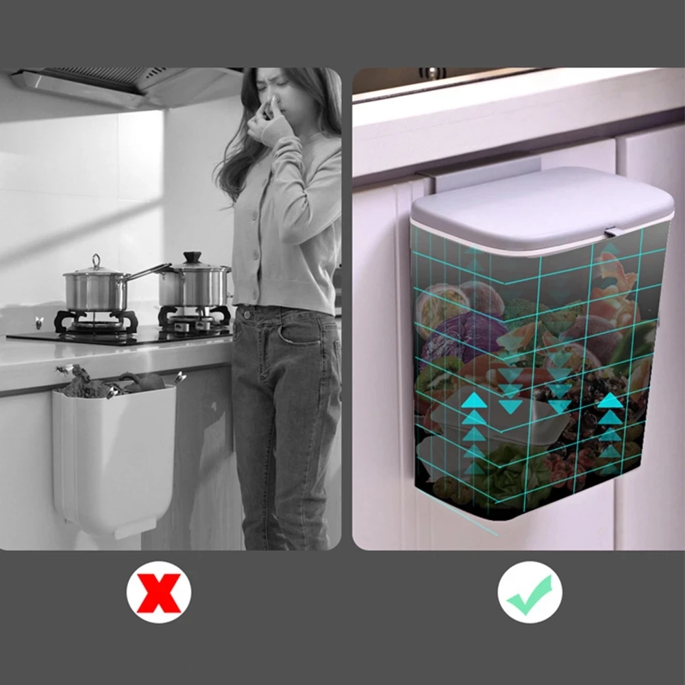 79l kitchen trash can wall mounted garbage bin recycling garbage basket waste bin cabinet door hanging with lid for bathroom free global shipping