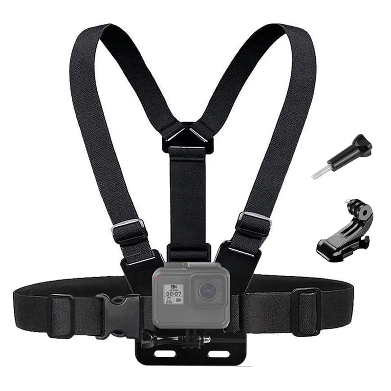 

Chest Strap, Adjustable Elastic Action Camera Body Mount, with J HooK For GoPro HERO10 9 8 7 6 5/Max/Akaso/Crosstour