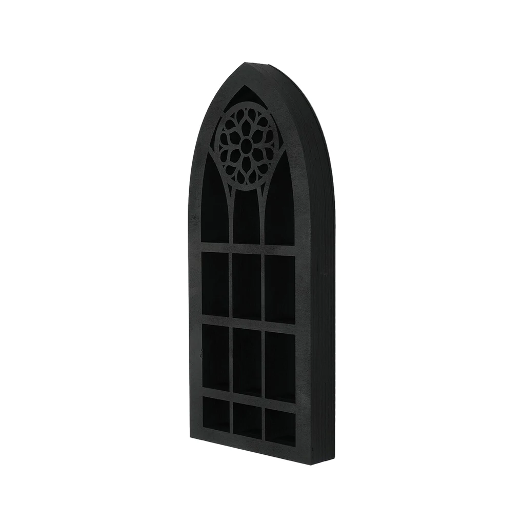 

Black Waterproof And Durable Gothic Church Display Shelf - Home Decoration Storage Is Convenient