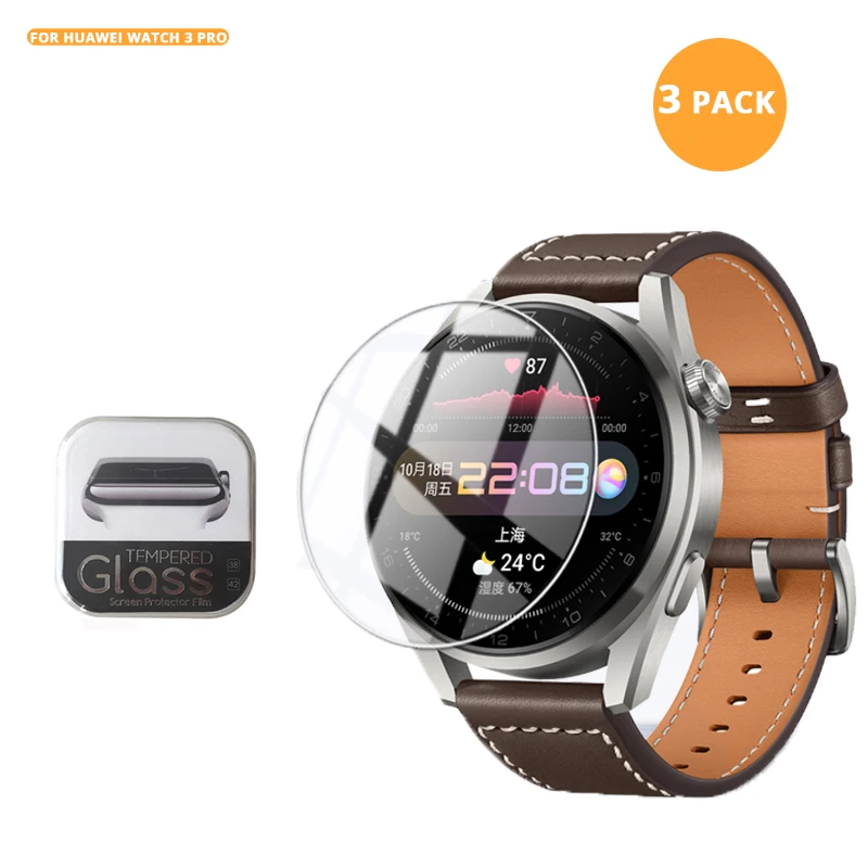 

Tempered Glass Film for Huawei Watch 3 Pro Smartwatch Screen Protective Film Waterproof Anti-Scratch Glass 2.5D for watch3 Pro