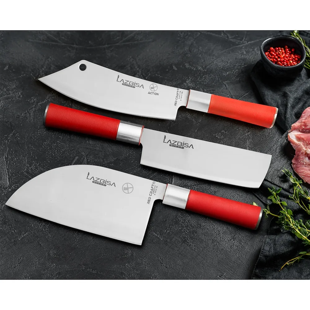 

LAZBİSA Kitchen Knife Set Meat Vegetable Fruit Chef Knife 3 PCs Set