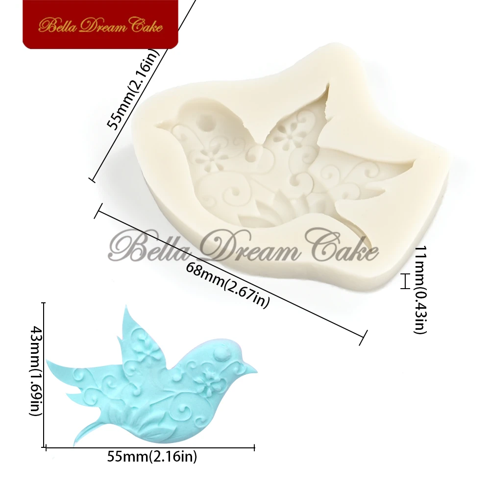 Мини-3D дизайн голубя мира силиконовая форма для помадки шоколада сделай сам