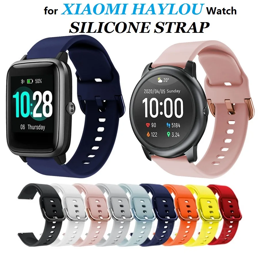 

20mm 22mm Smart Watch Strap for Xiaomi Haylou RS4 Plus GST RT2 RS3 LS05S LS04 LS02 Color 2 S1 Mibro X1/AIR Silicone Watchband