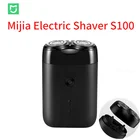 Электробритва Xiaomi Mijia S100 Мужская, перезаряжаемая Водонепроницаемая портативная Вращающаяся бритва с зарядкой от USB, класс IPX7, триммер для бороды
