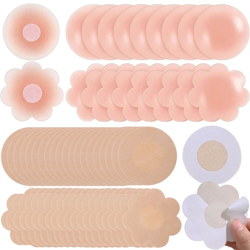 10pcs Silicone Nipple Cover Reusable Women Bra Sticker Breast Petal Strapless Lift Up Bra Invisible Boob Tape Pads Chest Pasties