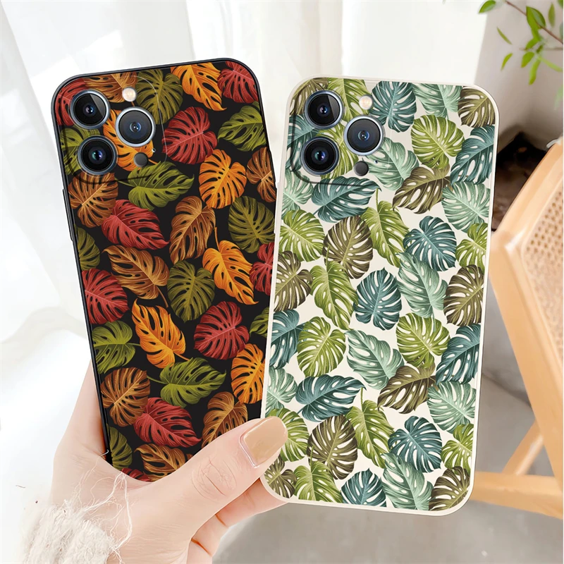 Новый Модный чехол для телефона с рисунком листьев OPPO F11 Pro F7 F9 F19S F15 F17 F21