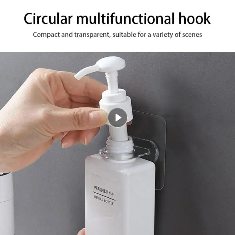 

Curtain Hook Multifunctional Transparent Punch-free Shampoo Organizer Strong Bathroom Kitchen Tools Gadgets Clothes Storage Rack