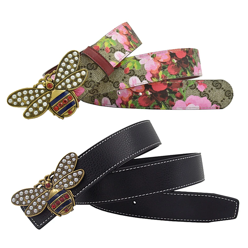 

Ремень Western Стразы с металлической пряжкой в виде пчелы Женский, модный пояс для джинсов и брюк карамельных цветов