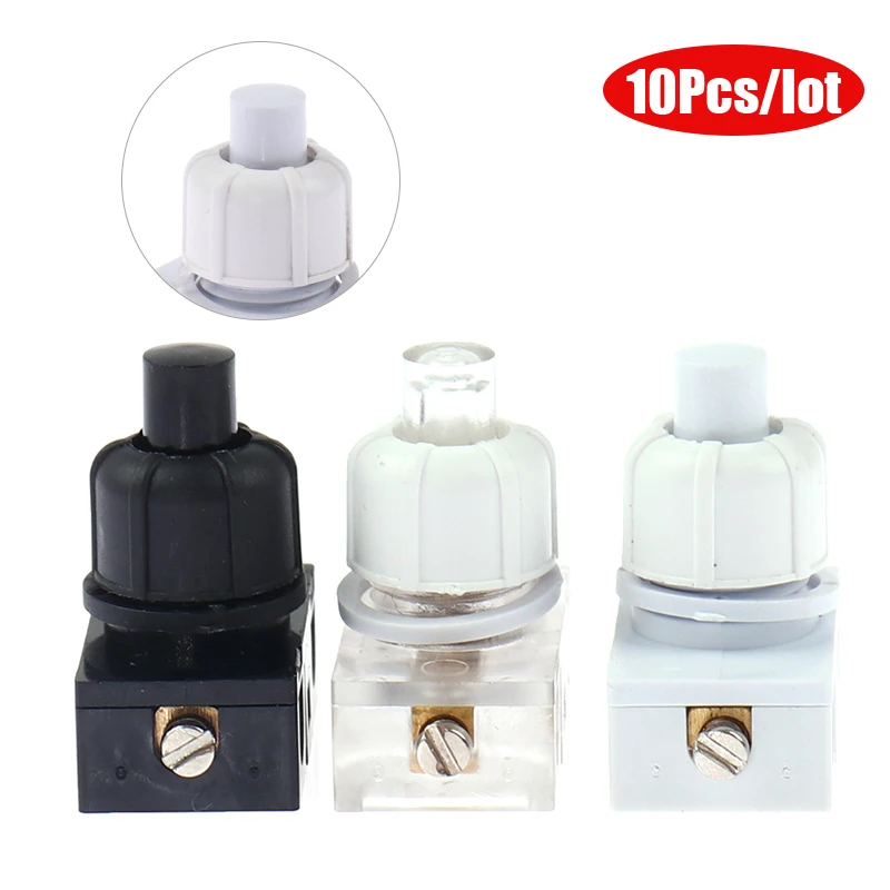 

10pcs/set Lamp Electrical Fittings With Nut Micro-motion Small Switch Self-locking Push Button Switch Screw Assembly Accessories
