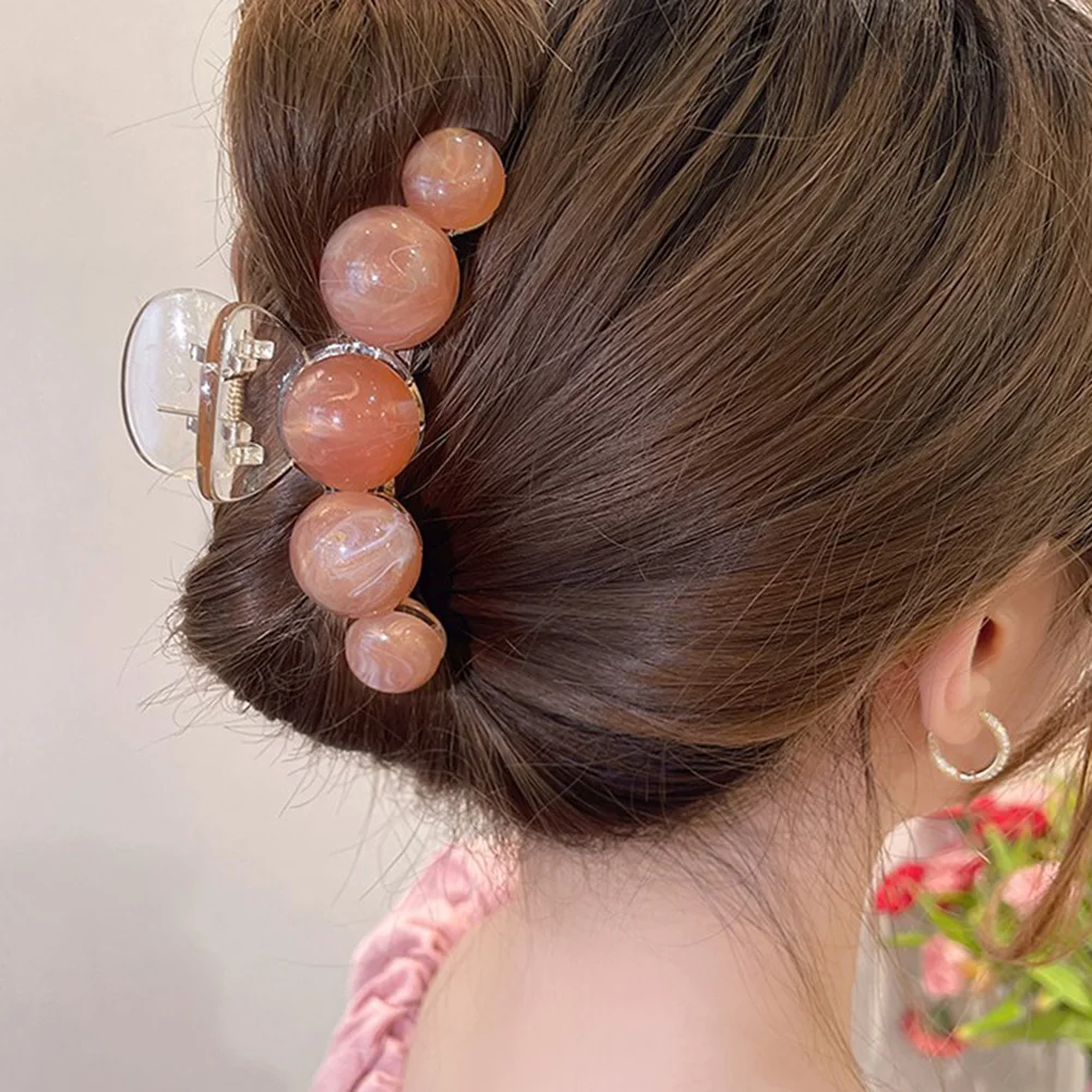 

Женские заколки-крабы для волос, заколки-крабы большого размера с круглыми шариками, 2022