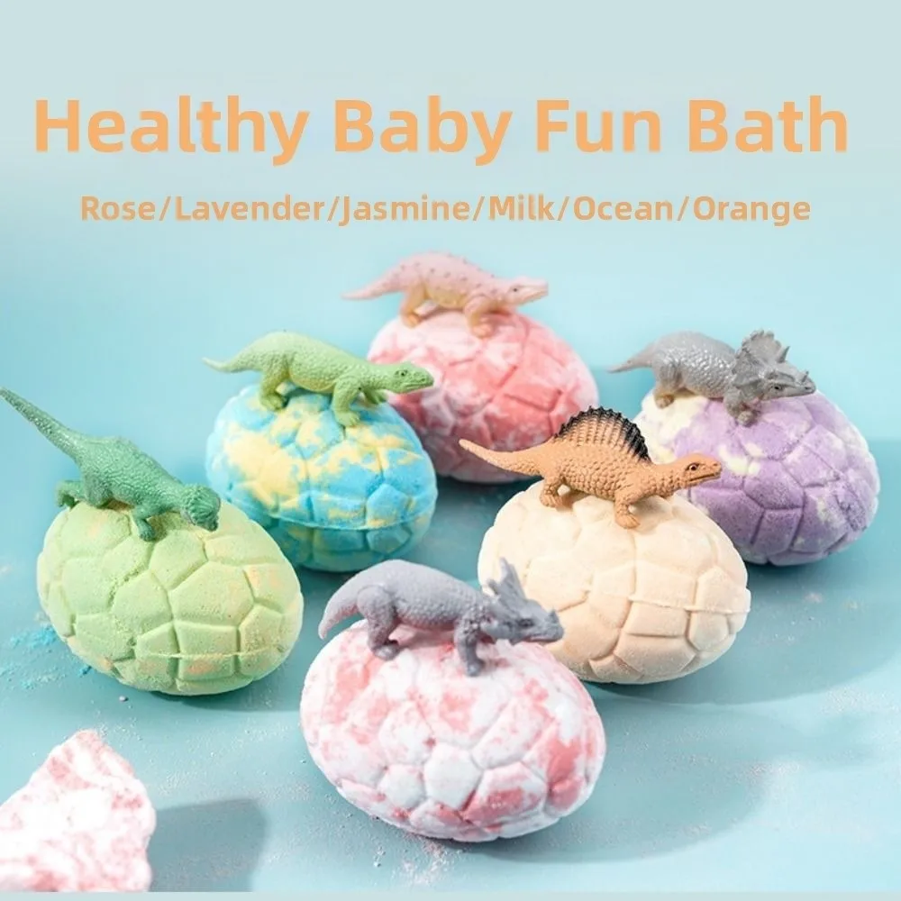 Фото Набор из 6 натуральных органических бомбочек для ванны в форме динозавров с эфирными маслами, ароматизированные, с пузырьками и игрушками-сюрпризами №5