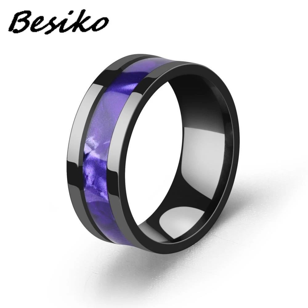 Кольцо Besiko из нержавеющей стали для мужчин и женщин черное модное кольцо с