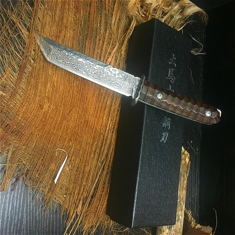 Тактический нож для кемпинга в японском стиле из дамасской стали G10G со стальным