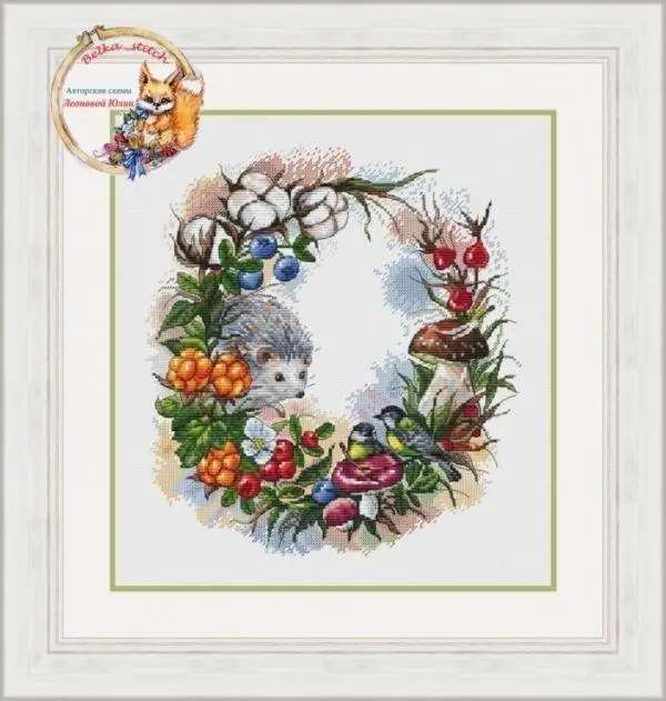 

Top Quality Lovely Hot Sell Counted Cross Stitch Kit Old World Holiday Gift wreath in the forest 35-37