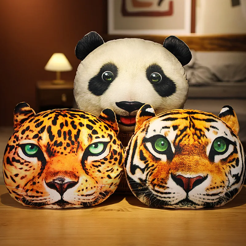 

40/50cm Kawaii Animal Lifelike Tiger Leopard Panda Plush Toys Stuffed Soft Pillow Back Sofa Cushion For Kids Boys Xmas Gifts