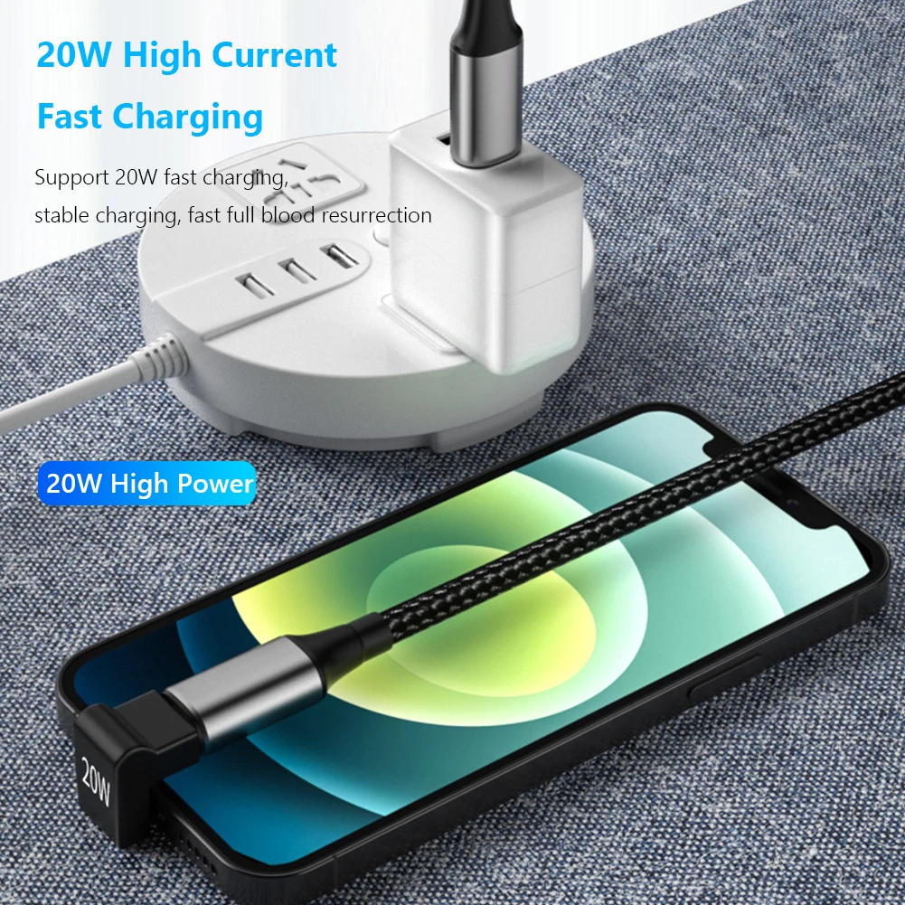 Вертикальный адаптер USB C для IOS 180 градусов/U-образный PD 20 Вт быстрая зарядка