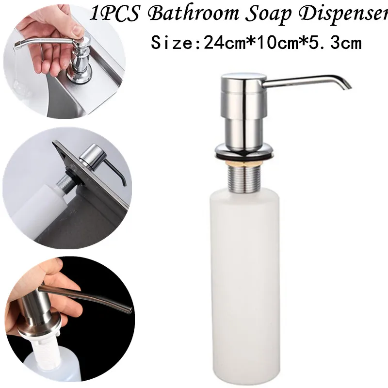 

Liquid Soap Dispenser Suitable For Kitchen Countertop White Hand Pump ABS Plastic 300ML Bathroom Accessories Shampoo Bottle