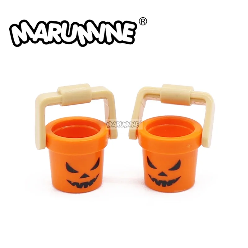 Marumine 80 шт. ведро с тыквой на Хэллоуин MOC 1x1x1 для посуды ручкой совместимое 95343 95344