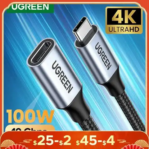 Ugreen USB C Extension Cable Type Extender Cord USB-C Thunderbolt 3 для Xiaomi Nintendo Switch 3.2