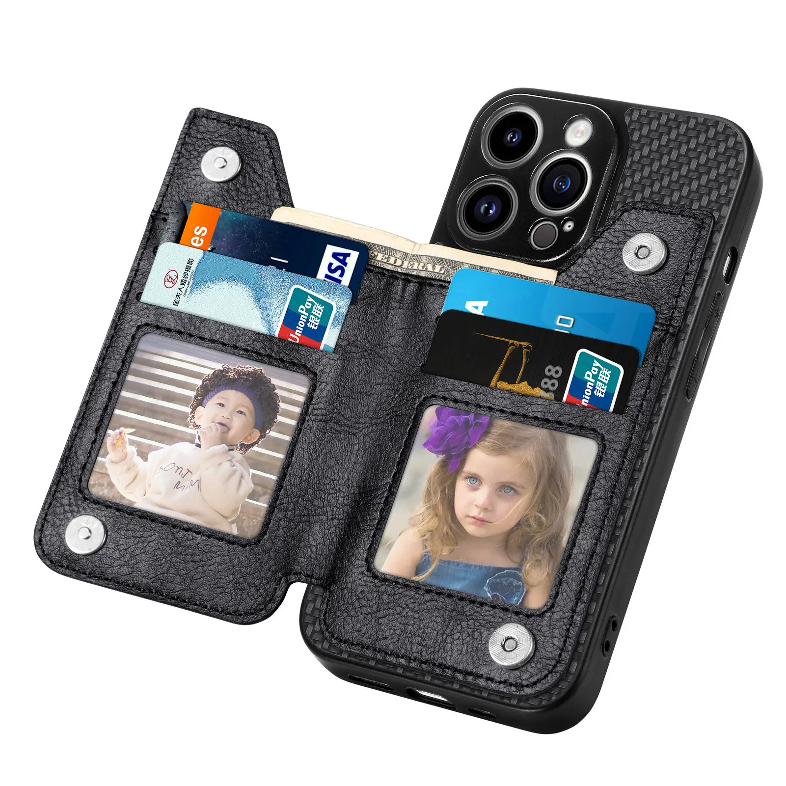 Чехол-кошелек на молнии с 4 отделениями для карт VIVO S18 Pro S18E S17 S17E S16 S16E кожаный чехол