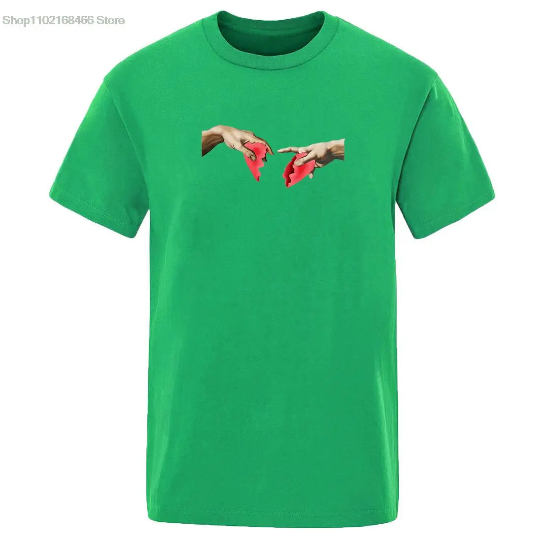 

Новинка 2022 Летние повседневные Красивые футболки Мишель Анжело сердце винтажный принт однотонная мужская трендовая крутая футболка с круг...