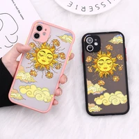 punqzy painted sun fine hole all inclusive drop protection phone case for iphone 13 12 11 pro max xr 6 8 7 plus x soft tpu cover