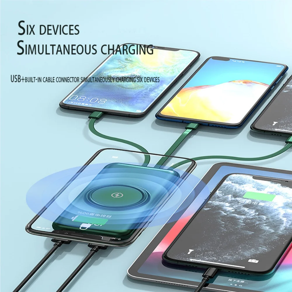 Внешний аккумулятор с 4 кабелями 20000 мАч