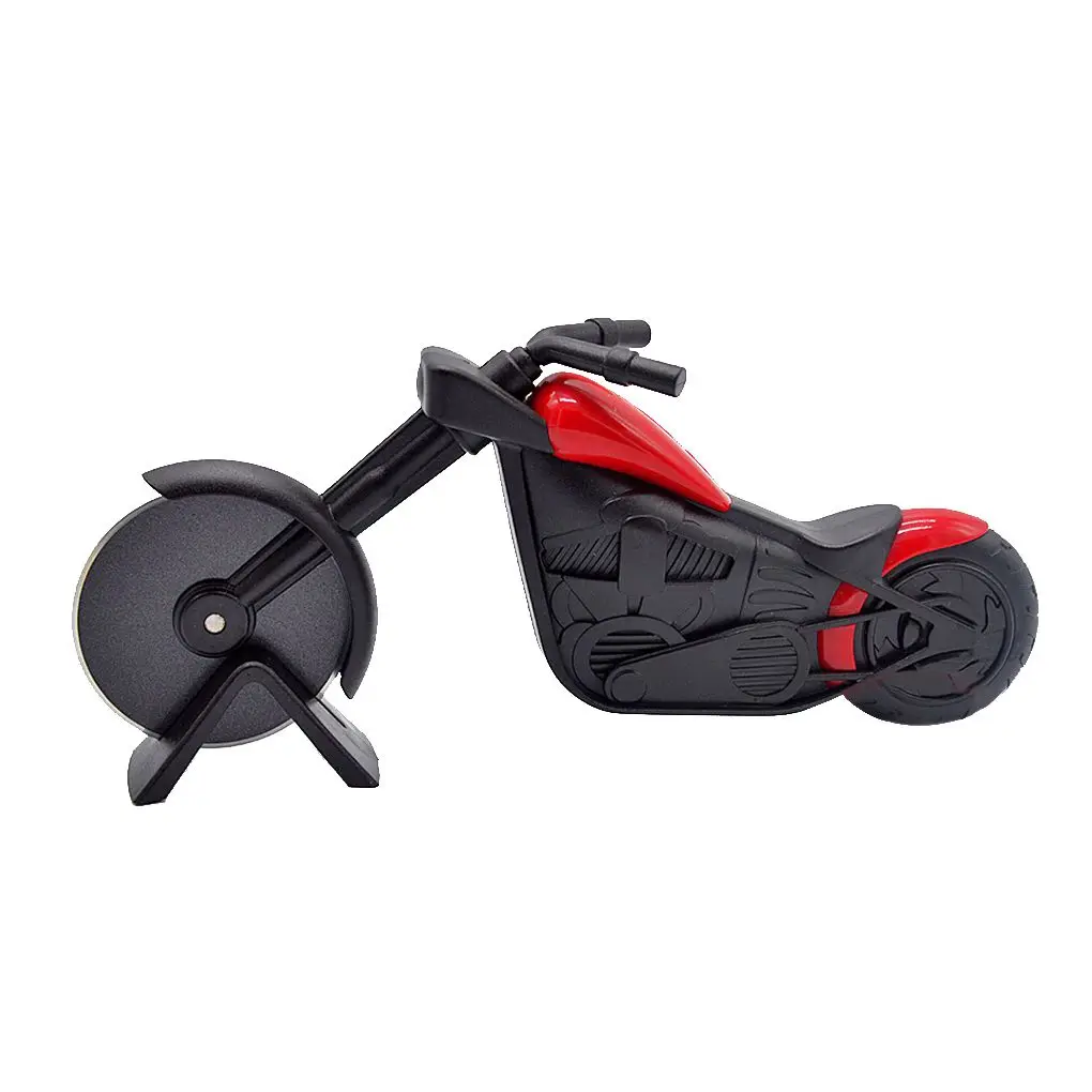 

Motorcycle Stainless Steel Plastic Pizza Cutter Pastry Motorbike Wheel Chopper Slicer