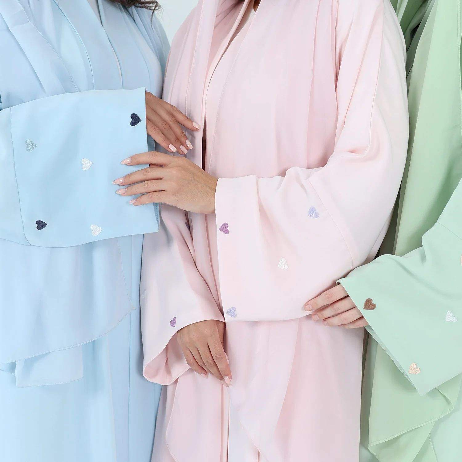 Дубай Любовь Вышивка Абая для Женщин Мусульманское Платье Турция Кимоно