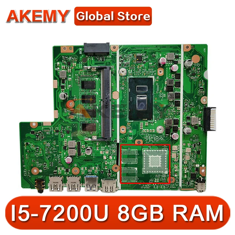 

SAMXINNO For ASUS X540UA X540UBR X540UB X540U X540 laptop motherboard mainboard X540UA original mainboard with I5-7200U 8GB RAM