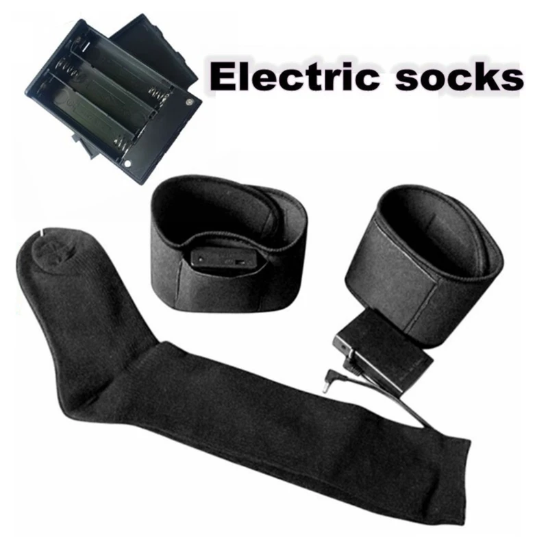

1 Pair Electric Battery Operated Heated Socks Unisex Heating Outdoor Cycling Stockings Thermal Winter Warm Foot Warmer