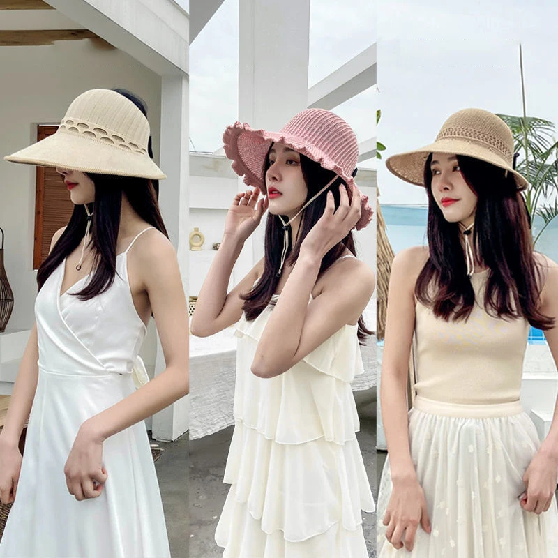 

Шляпа женская Соломенная с широкими полями, складная Панама от солнца, с затенением, дышащая, с бантом, для отдыха на открытом воздухе, путешествий, пляжа, летняя