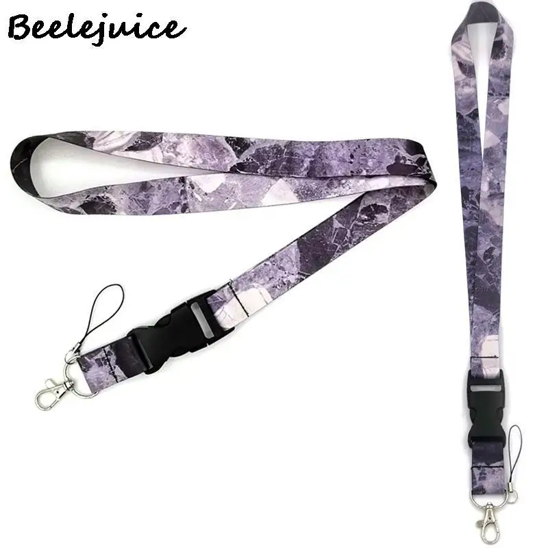 

24pcs Gray marble Neck Strap Lanyard keychain Phone Strap ID Badge Holder Rope Key Chain Keyrings Accessories Webbings Ribbons