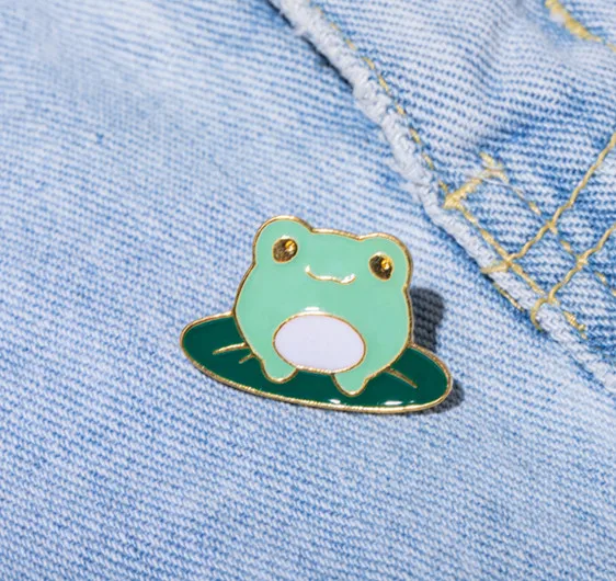 

Cute Frog on Lilypad - Dreamscape Adventures Miamouz Kawaii Metal Enamel Pin