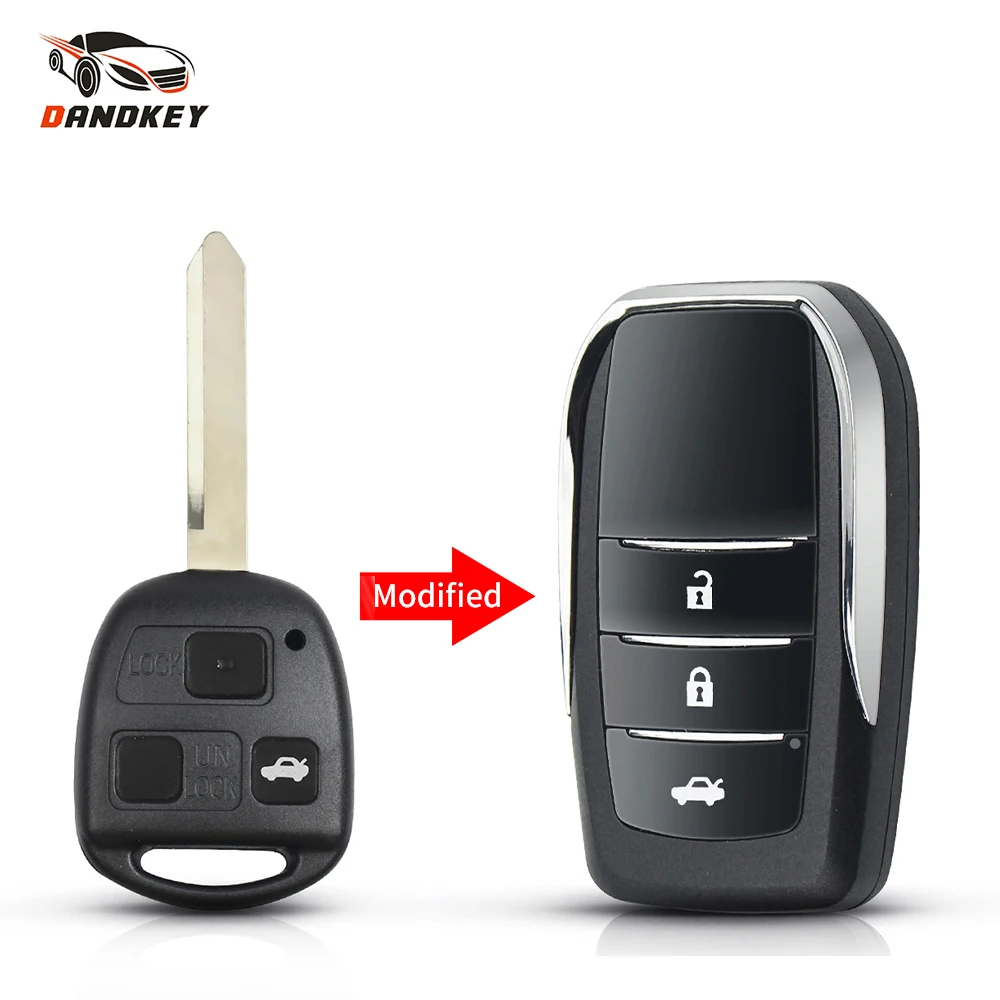 

Dandkey 2/3 Buttons TOY43/TOY47 Blade Upgrate Modified Remote Car Key Case For Toyota RAV4 Avalon Echo Prado Camry Tarago