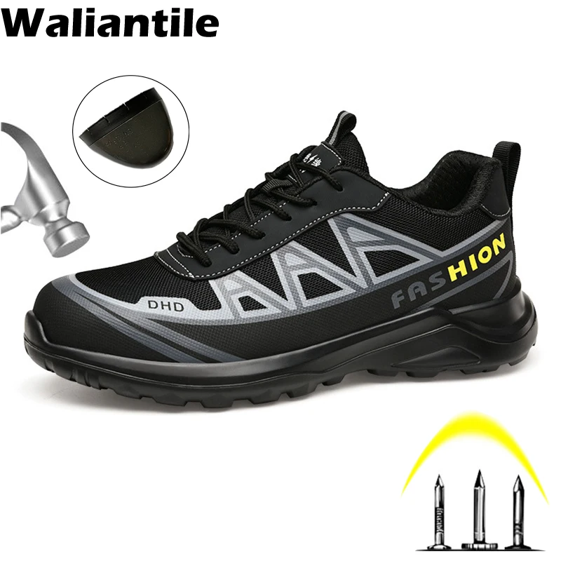 

Защищающие от повреждений мужские рабочие ботинки со стальным носком, непрокалываемые Нескользящие кроссовки