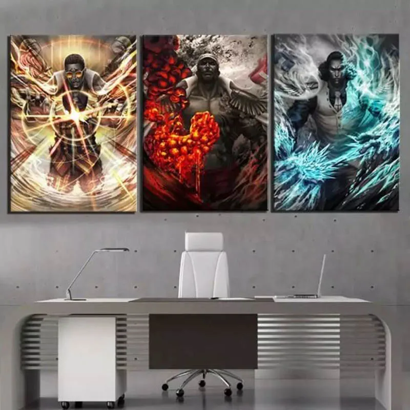 

3 Panel Japan Anime Characters Pictures Home Decor Posters Wall Art Modular HD Prints Paintings Living Room Bedroom Decoration