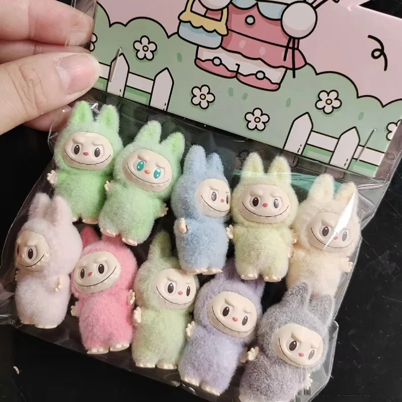 Новый мини-виниловый кулон Labubu украшение флокированная кукла милый периметр